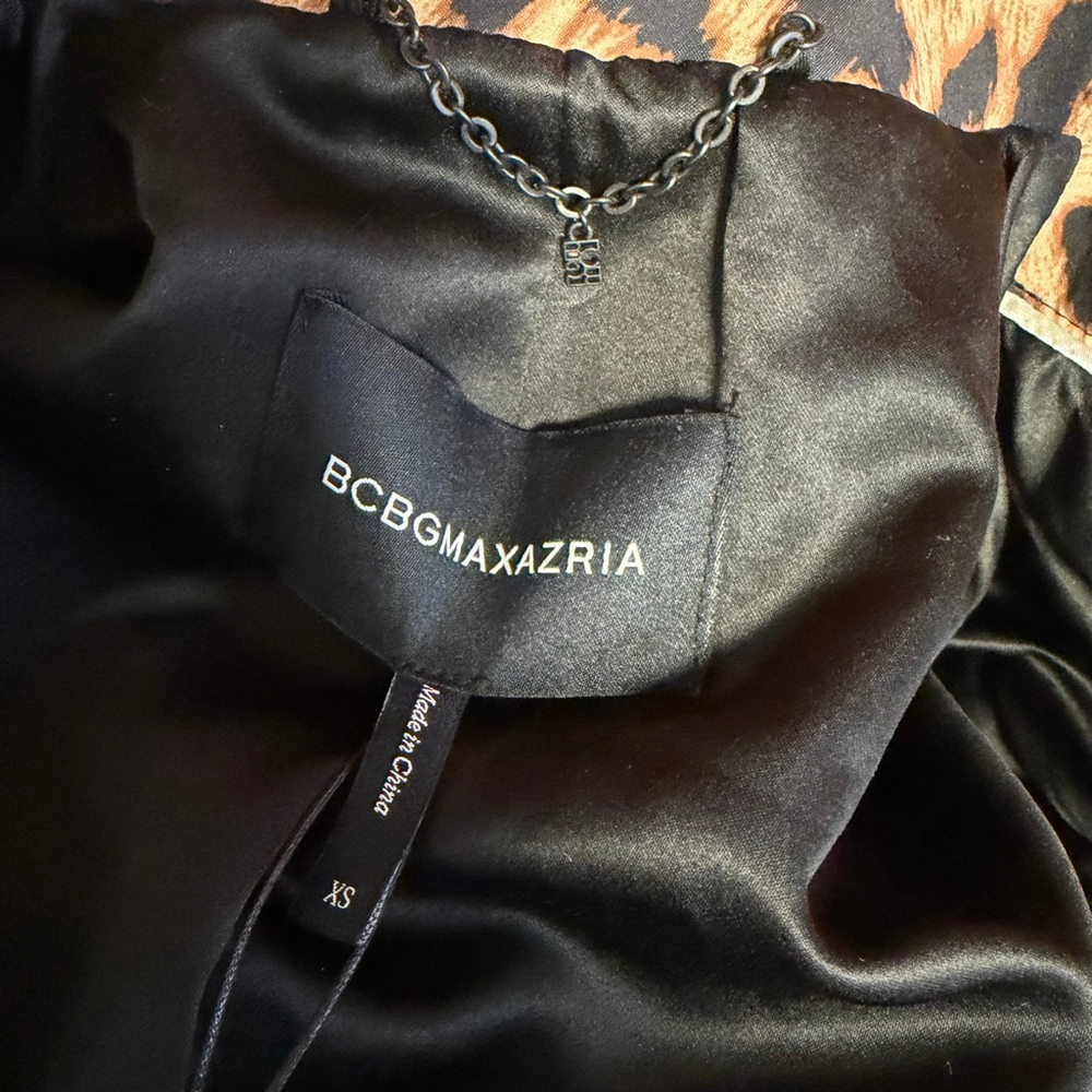 BCBGMAXAZRIA Leopard Trench Coat XS Brown Black New NWT $298 Water resistant - Picture 8 of 16